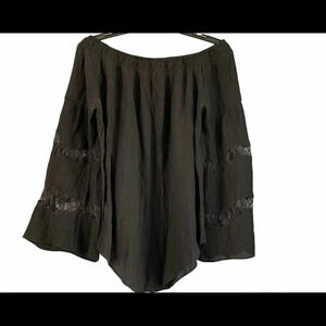 Relativity Off The Shoulder Lace Bell Sleeve Top